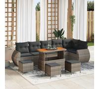 vidaXL Set Divano da Giardino 10 pz 10-Numero di posti Grigio