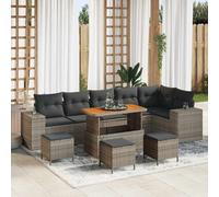 vidaXL Set Divano da Giardino 10 pz 6-Numero di posti Grigio