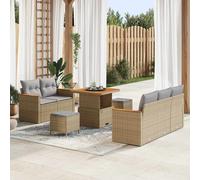 DIVANI DA GIARDINO VIDAXL Polyrattan, Acciaio verniciato a polvere, Legno di acacia, 80x80x71 cm