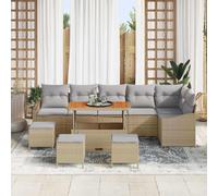 vidaXL Set Divano da Giardino 10 pz 8-Numero di posti Beige