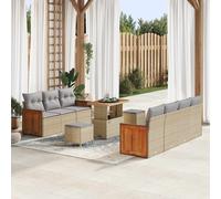 vidaXL Set Divano da Giardino 10 pz 9-Numero di posti