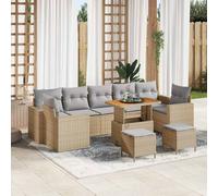 vidaXL Set Divano da Giardino 10 pz 9-Numero di posti