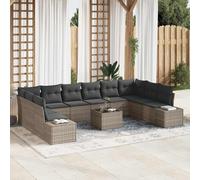 vidaXL Set Divano da Giardino 10 pz 9-Numero di posti Grigio
