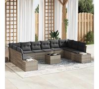 vidaXL Set Divano da Giardino 10 pz 9-Numero di posti Grigio chiaro