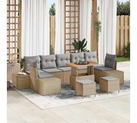 vidaXL Set Divano da Giardino 10 pz Beige polyrattan