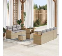 vidaXL Set Divano da Giardino 10 pz Beige polyrattan