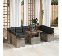vidaXL Set Divano da Giardino 10 pz Grigio