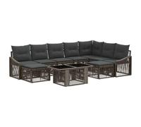 vidaXL Set Divano da Giardino 10 pz Grigio e Grigio Scuro polyrattan