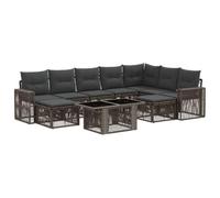 vidaXL Set Divano da Giardino 10 pz Grigio e Grigio Scuro polyrattan