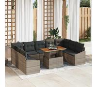 vidaXL Set Divano da Giardino 10 pz Grigio e Marrone
