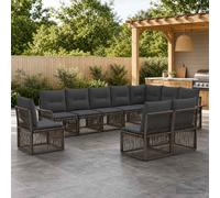 vidaXL Set Divano da Giardino 10 pz Grigio polyrattan