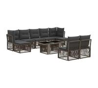 vidaXL Set Divano da Giardino 10 pz Grigio polyrattan