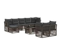 vidaXL Set Divano da Giardino 10 pz Grigio polyrattan