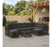 vidaXL Set di divani da giardino, 10 pezzi, grigio rattan sintetico, mobili da giardino moderni, sedute esterne, divano modulare resistente, poltrone in rattan per rilassarsi