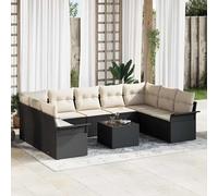 vidaXL Set Divano da Giardino 10 pz Marrone polyrattan
