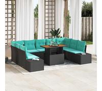 vidaXL Set Divano da Giardino 10 pz Nero Poly Rattan | Facile da mixare e sistemare come vuoi tu, Aggiunge un bello stile e un tocco speciale