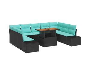 vidaXL Set Divano da Giardino 10 pz Nero Poly Rattan | Facile da mixare e sistemare come vuoi tu, Aggiunge un bello stile e un tocco speciale