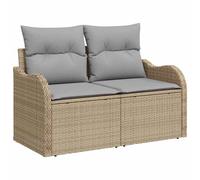 vidaXL Set Divano da Giardino 11 pcs Beige e Grigio Chiaro polyrattan