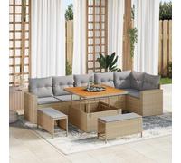 vidaXL Set Divano da Giardino 11 pcs Beige e Grigio Chiaro polyrattan