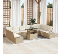 vidaXL Set Divano da Giardino 11 pcs beige e panna 100 x 55 x 73 cm