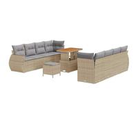 vidaXL Set di divani da Esterno in polyrattan Beige da 11 Pezzi con Cuscini Grigio Chiaro. Resistente ai Raggi UV, Questo Design modulare è Perfetto per Rilassarsi e intrattenere. Ottimo per Il Patio