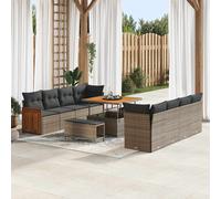 vidaXL Set Divano da Giardino 11 pcs Grigio 100 x 100 x 71 cm