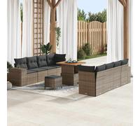 vidaXL Set Divano da Giardino 11 pcs Grigio 80 x 80 x 71 cm