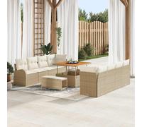 vidaXL Set Divano da Giardino 11 pz 10-Numero di posti Beige e Crema