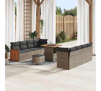 vidaXL Set Divano da Giardino 11 pz 11-Numero di posti Grigio
