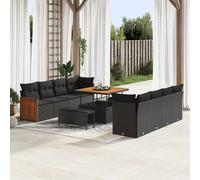 vidaXL Set Divano da Giardino 11 pz 11-Numero di posti Nero