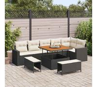 vidaXL Set Divano da Giardino 11 pz 9-Numero di posti Nero e Crema