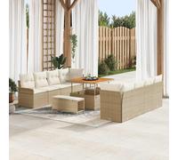 vidaXL Set Divano da Giardino 11 pz Beige polyrattan