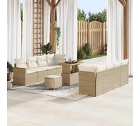 vidaXL Set Divano da Giardino 11 pz Beige polyrattan