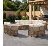 vidaXL Set di divani da giardino, 11 pezzi, beige, in rattan sintetico, mobili moderni per esterni, sedute resistenti alle intemperie, divano modulare, sdraio per patio, relax in giardino