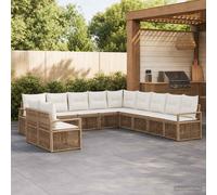vidaXL Set di divani da giardino 11 pezzi in rattan artificiale beige, design modulare, divano resistente alle intemperie, mobili da giardino, salotto esterno flessibile, patio riconfigurabile