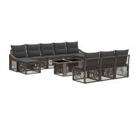 vidaXL Set Divano da Giardino 11 pz Grigio e Grigio Scuro polyrattan
