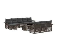 vidaXL Set Divano da Giardino 11 pz Grigio e Grigio Scuro polyrattan