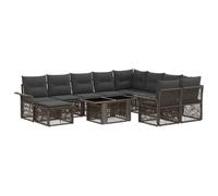 vidaXL Set Divano da Giardino 11 pz Grigio e Grigio Scuro polyrattan