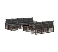 vidaXL Set Divano da Giardino 11 pz Grigio e Grigio Scuro polyrattan
