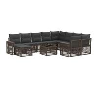 vidaXL Set Divano da Giardino 11 pz Grigio polyrattan
