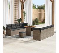 vidaXL Set Divano da Giardino 11 pz Grigio polyrattan