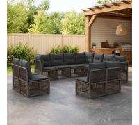 vidaXL Set di divani da giardino, 11 pezzi, grigio rattan sintetico, set di divani modulari per giardino, mobili resistenti alle intemperie, patio moderno