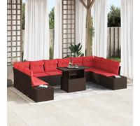 vidaXL Set Divano da Giardino 11 pz Marrone polyrattan | Cambia il tuo seating quando vuoi, Fatti trovare pronto per qualsiasi cosa l'esterno ti riservi, Tessuto in poliestere super