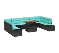 vidaXL Set Divano da Giardino 11 pz Nero Poly Rattan | Cambia facilmente il layout per adattarlo al tuo spazio, Modifica l'altezza per stare comodo