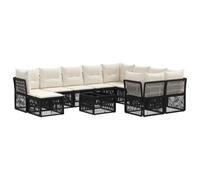 vidaXL Set Divano da Giardino 11 pz Nero polyrattan