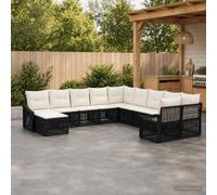 vidaXL Set di divani da giardino, 11 pezzi, in rattan sintetico, moderno, resistente alle intemperie, con gambe regolabili, set in rattan, lounge per esterni