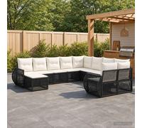 vidaXL Set di divani da giardino da 11 pezzi, in rattan sintetico, moderno, resistente alle intemperie, design modulare, mobili da patio, set in vimini, divano per il patio