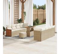 vidaXL Set Divano da Giardino 12 pcs Beige e Crema polyrattan
