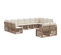 vidaXL Set Divano da Giardino 12 pcs Beige polyrattan