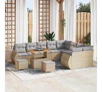 vidaXL Set Divano da Giardino 12 pcs Beige polyrattan